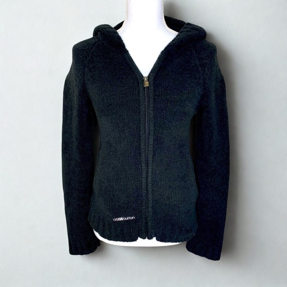 Burton‎ Zip Up Hooded Sweater Black Women Size Small